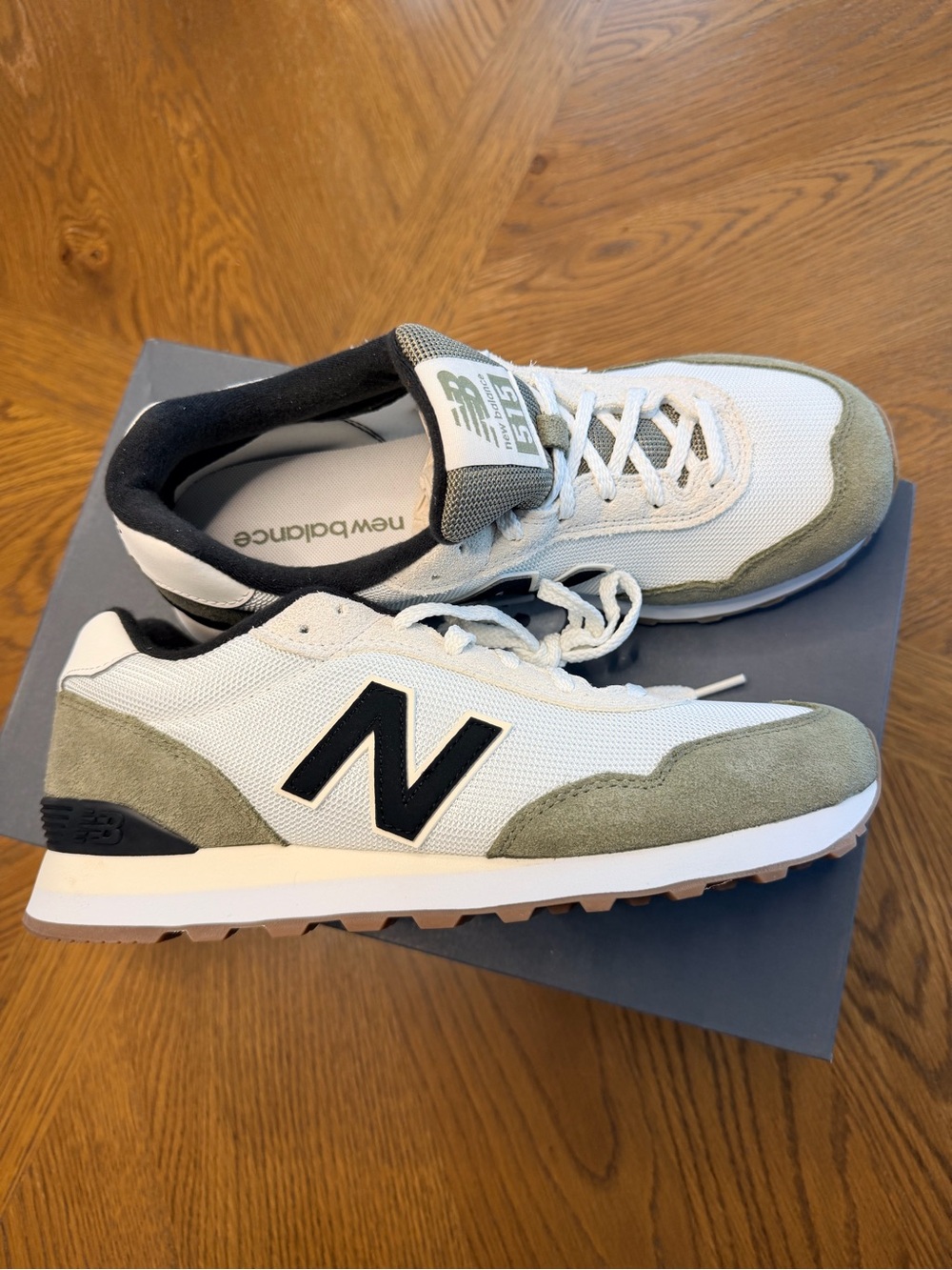 New Balance Men's Sneakers — White & Gray with Black 'N' Logo
